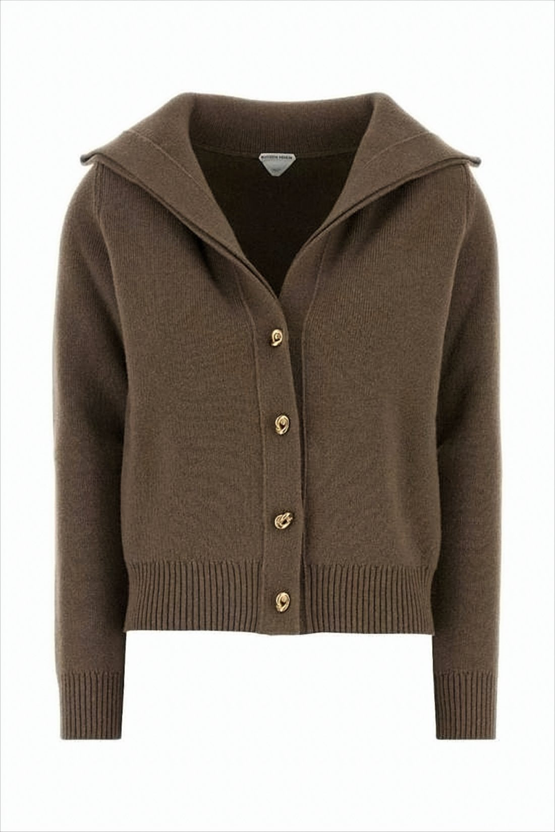 Cropped Cardigan with Wide Collar