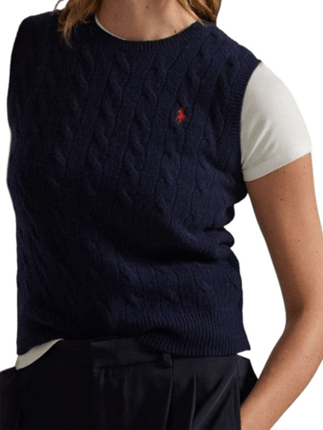 Cable Knit Gilet in Luxurious Wool-Cashmere Blend