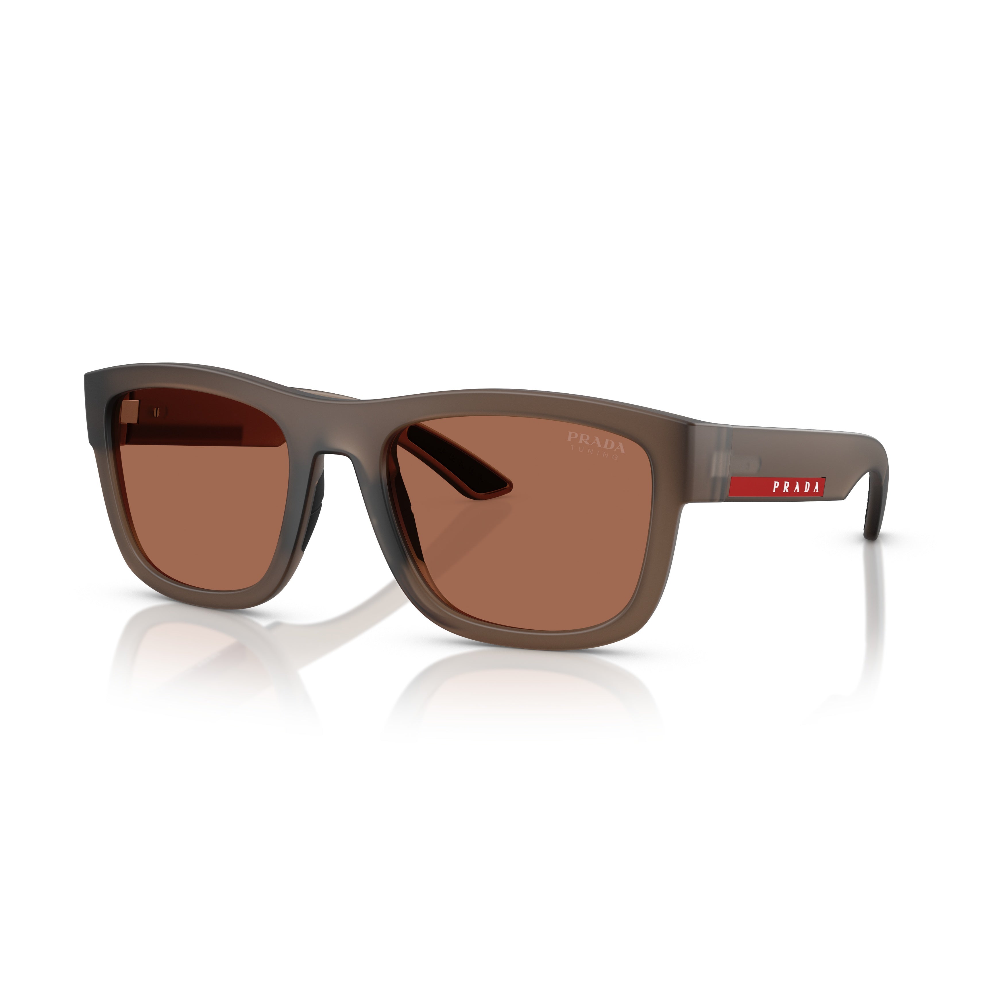 0ps 01zs Translucent Brown Rectangular Sunglasses