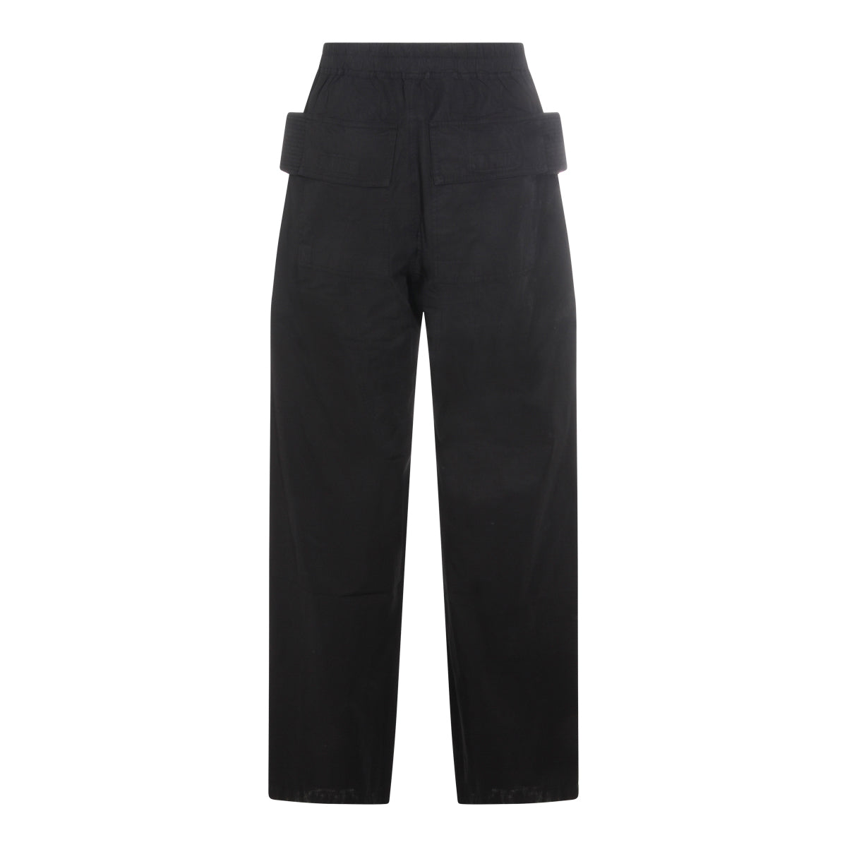 Black Cotton Creatch Wide Cargo Pants