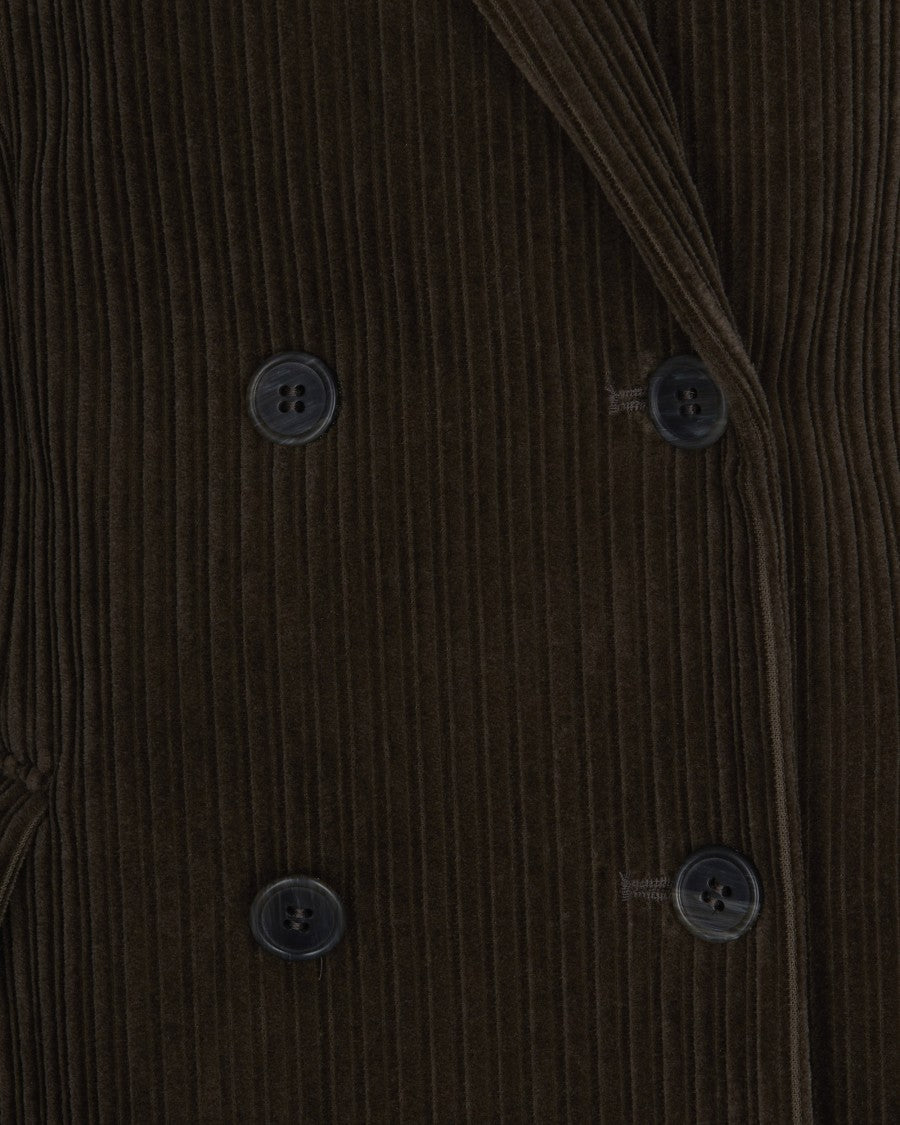 Stone Double-Breasted Blazer