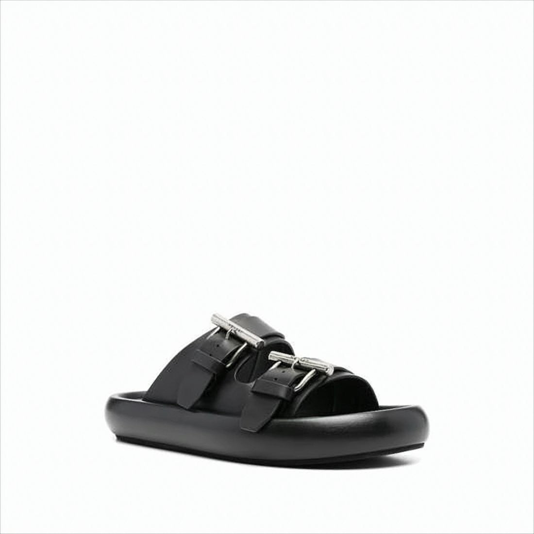 Padded Sole Sandals with Statement Buckles