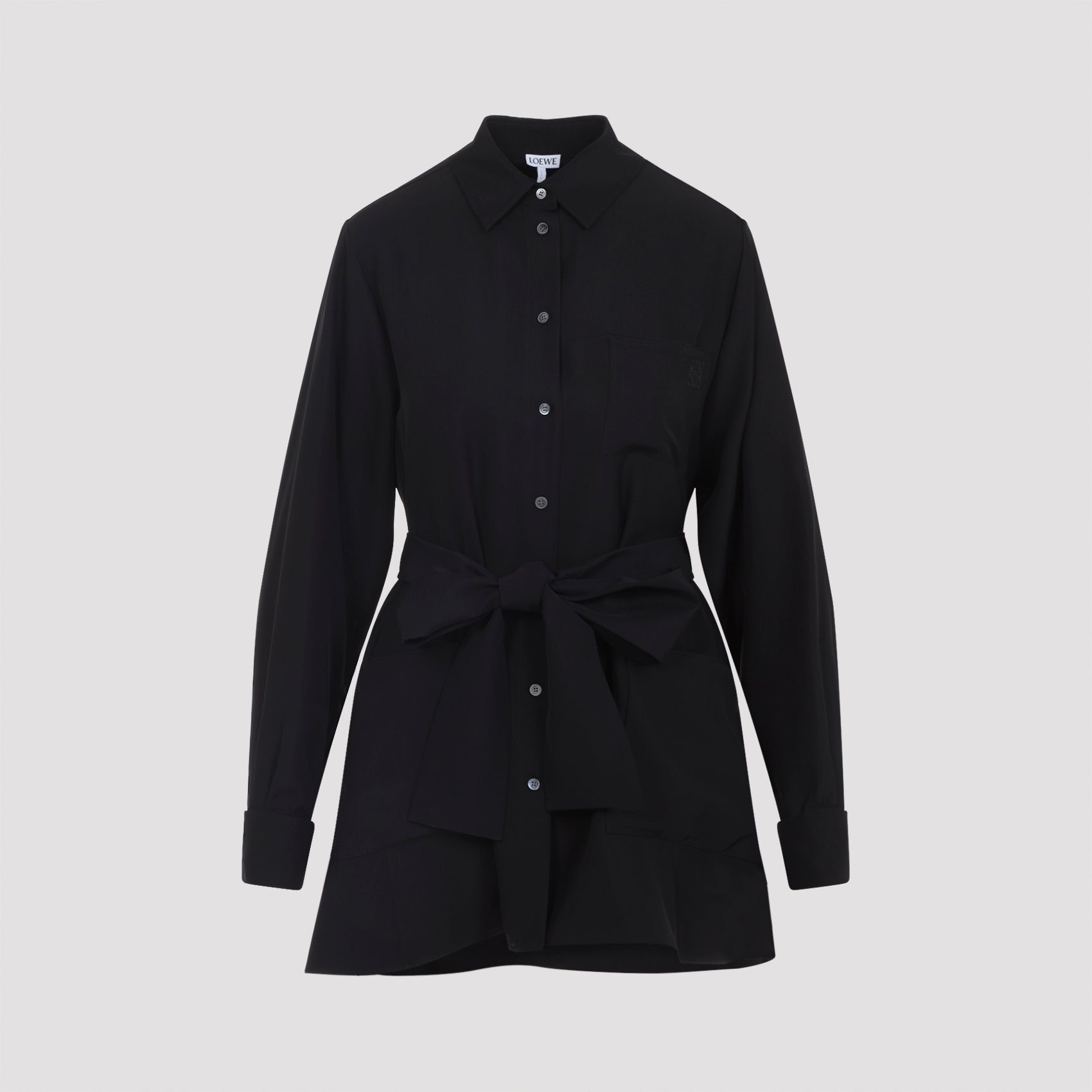 Tailored Cotton Blend Shirt With Bow Detail