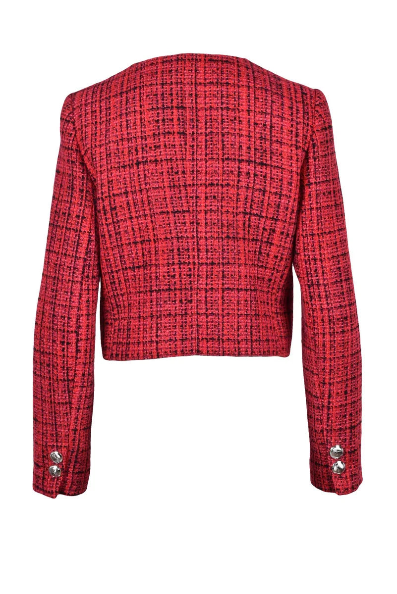 Bouclé Jacket - Red/Black