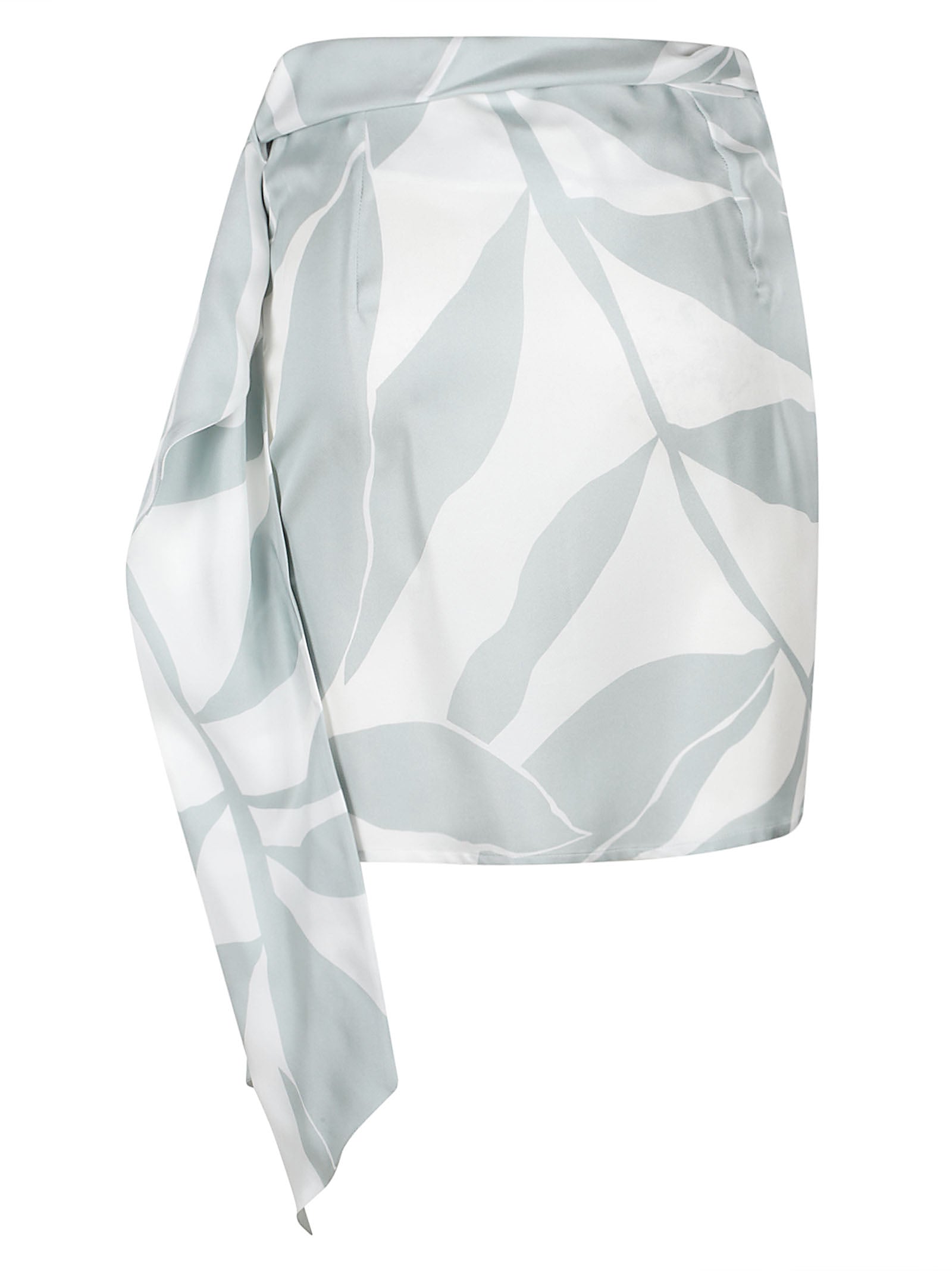 Asymmetrical Mini Skirt with Draped Side Detail