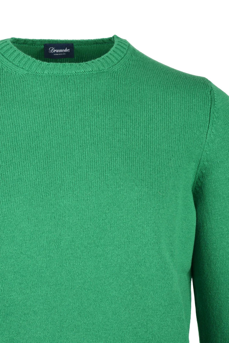Crew Neck Cashmere Sweater - Green