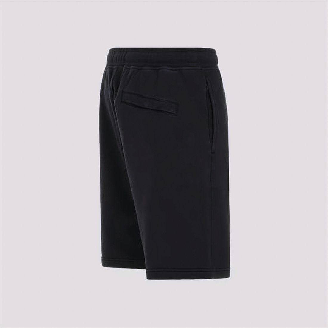 Black Cotton Shorts with Drawstrings
