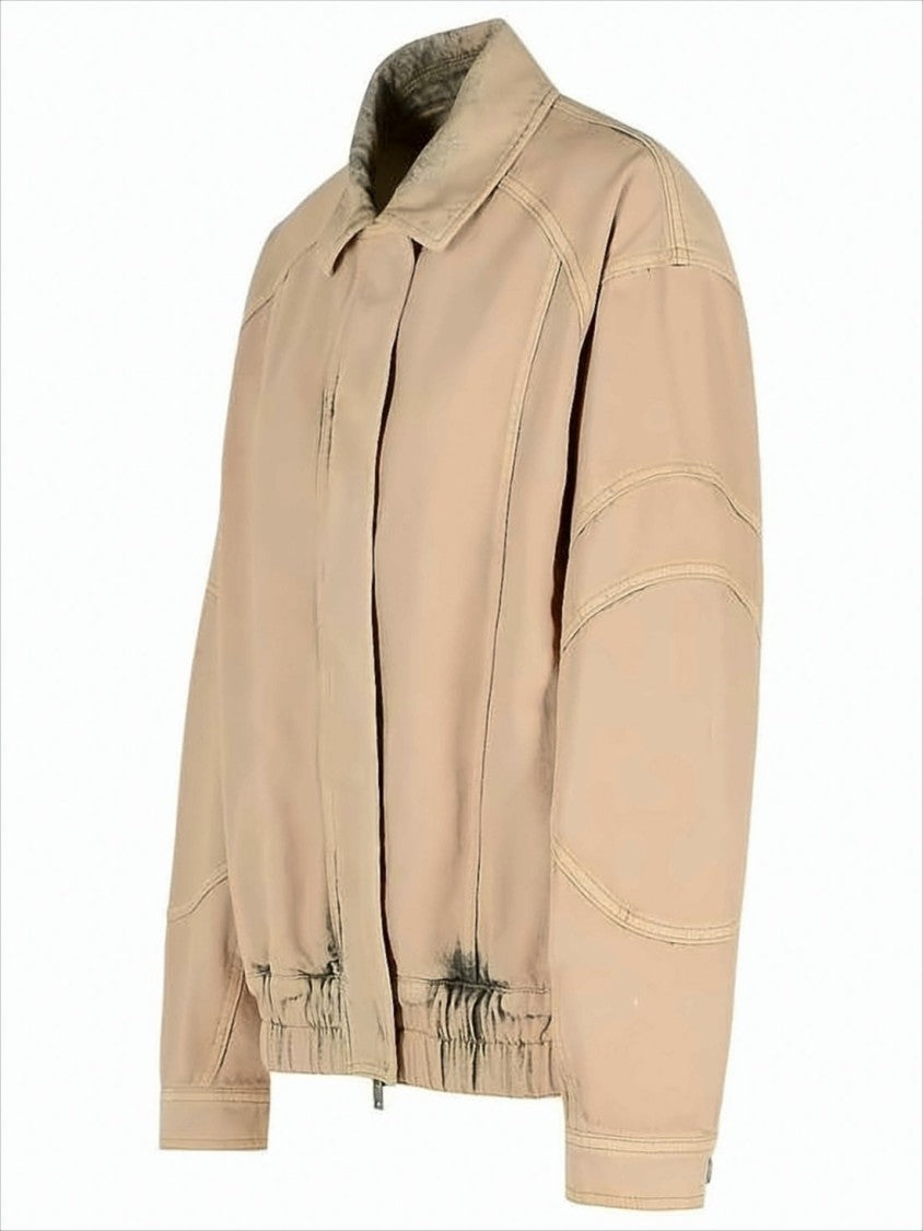 Boxy Silhouette Jacket With Distressed Accents