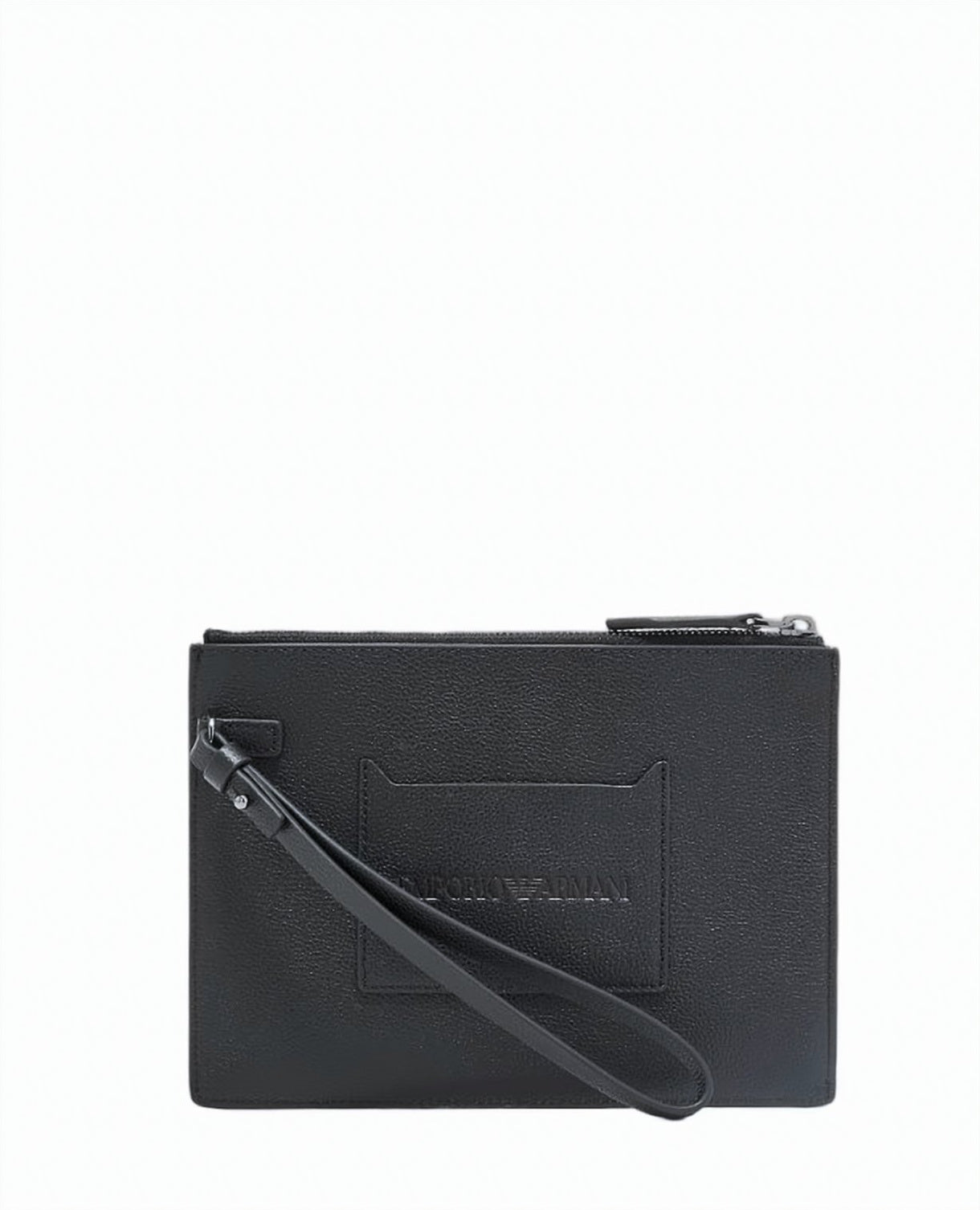 Tumbled Leather Zip Closure Pouch Bag