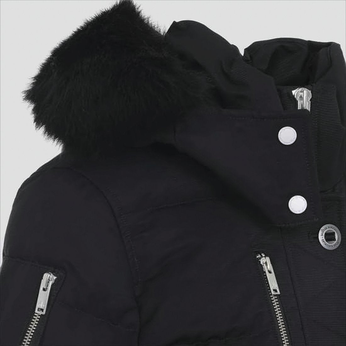 Quilted Padded Down Coat with Detachable Hood