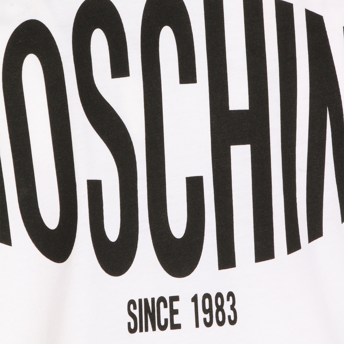 White Short-Sleeve T-Shirt with Bold Arched Print