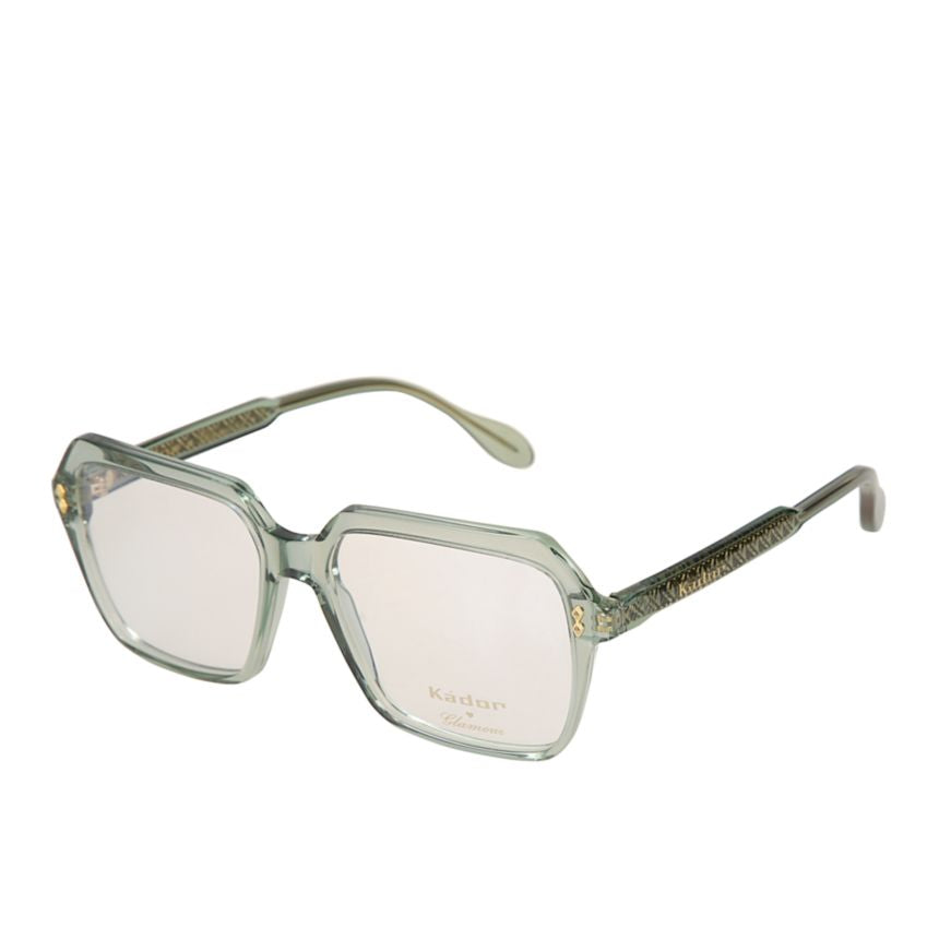 Giada Glamour Geometric Square Sunglasses with Translucent Green Tint