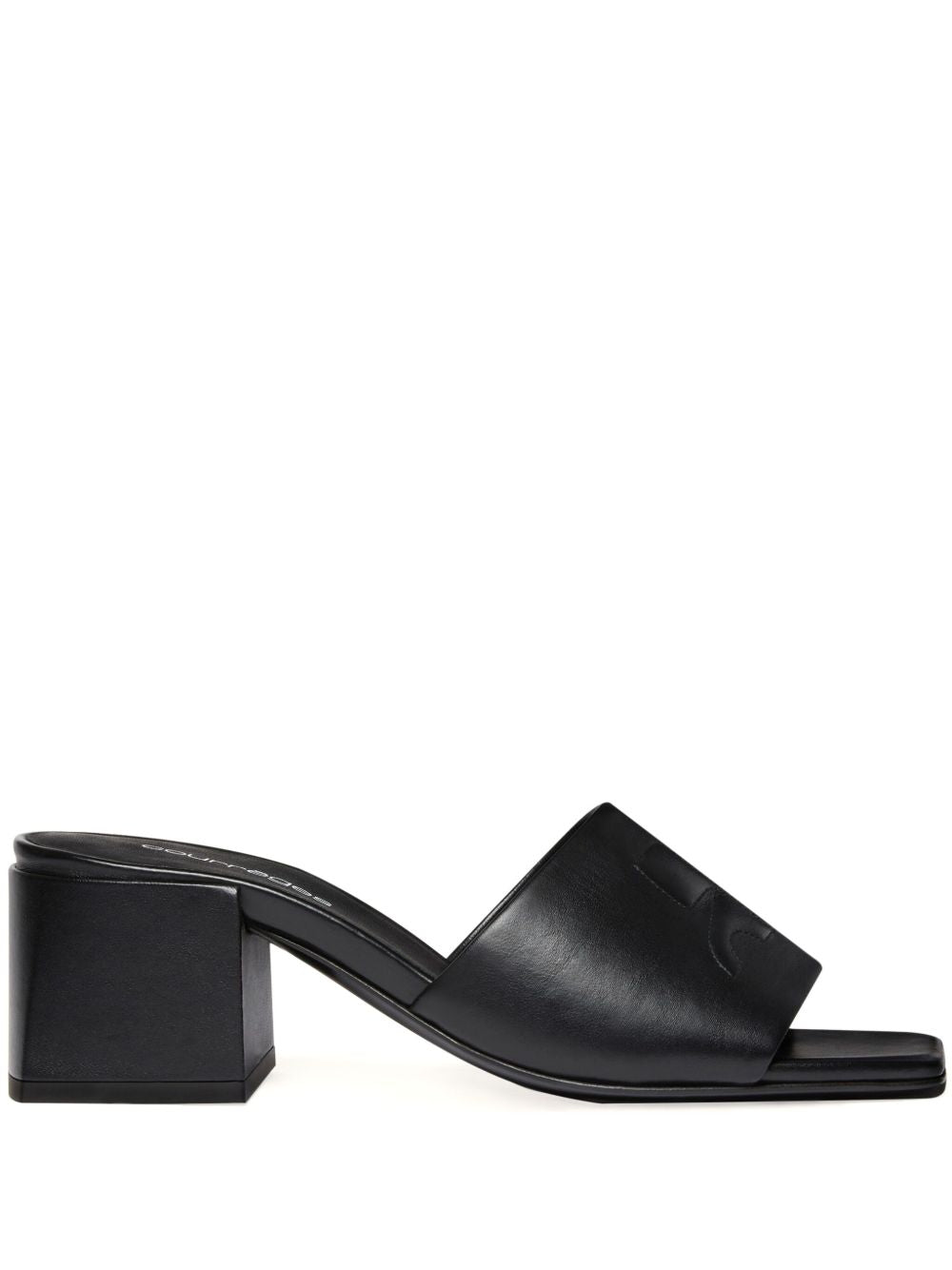 Square Open Toe Black Sandals