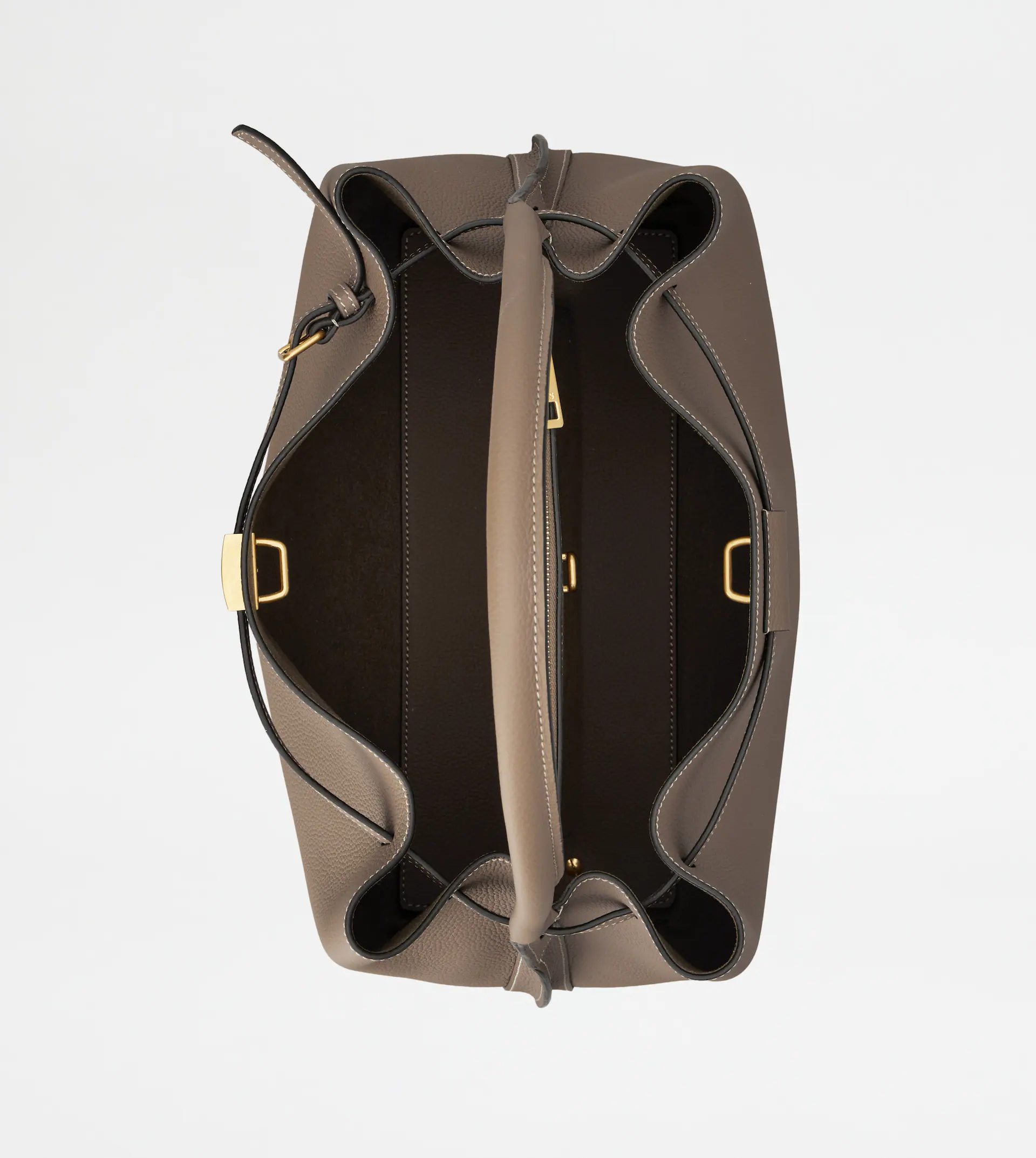 Structured Handbag with Decorative Strap and Gold-tone Accents