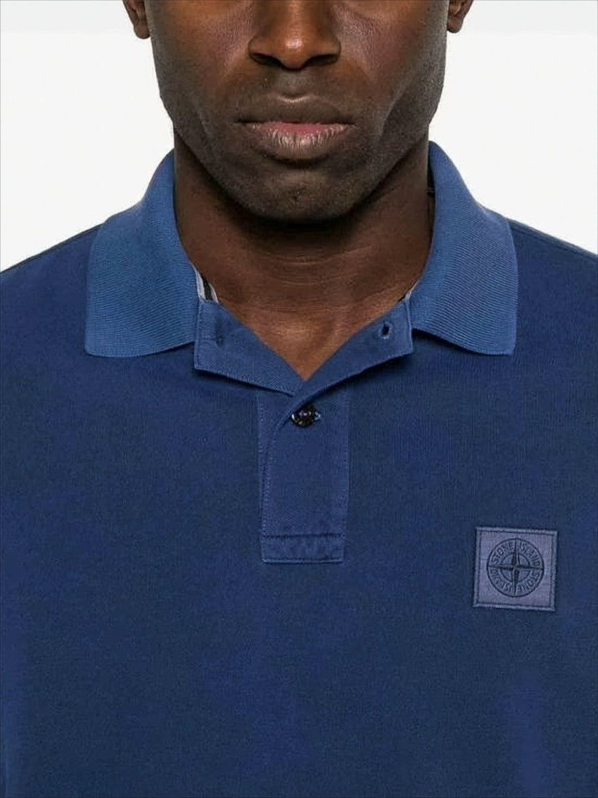 Short-Sleeve Polo Shirt with Matching Collar and Embroidered Logo