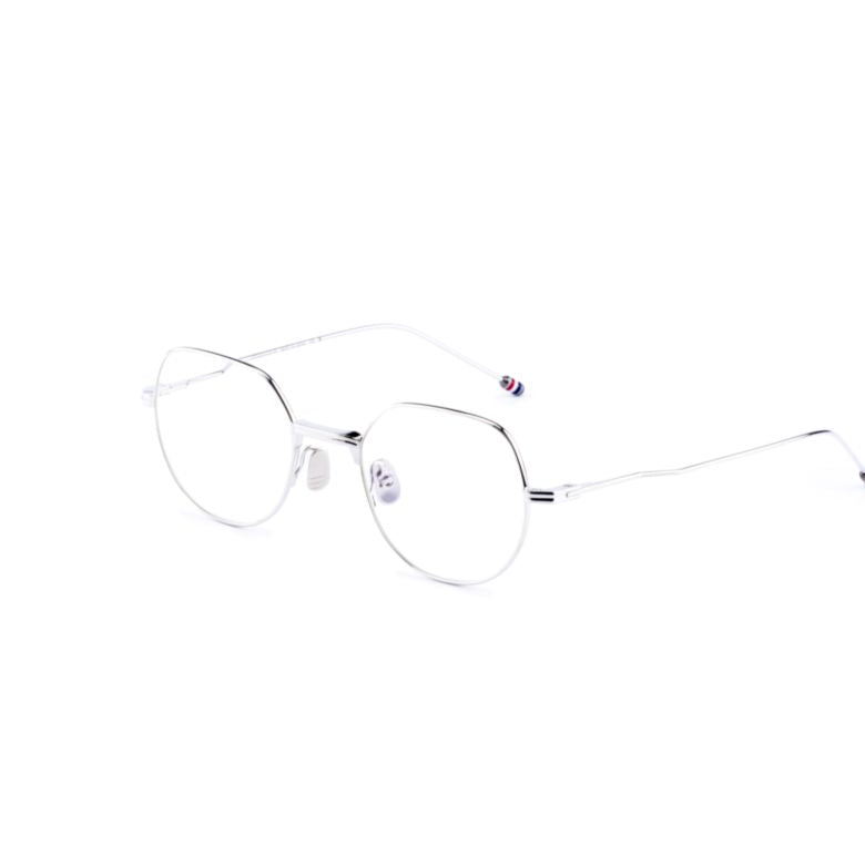 Ueo935a Geometric Silver Metal Frame Eyeglasses