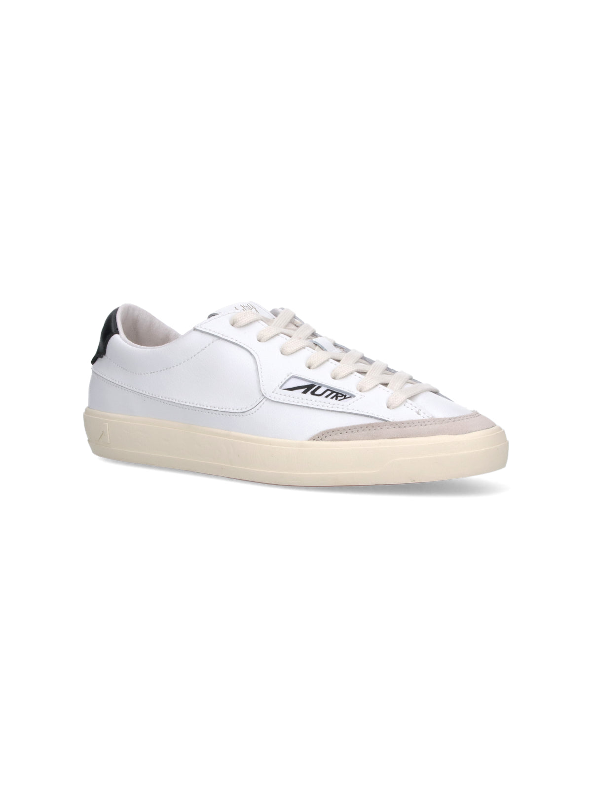 White Windscape Black Tab Leather Sneakers