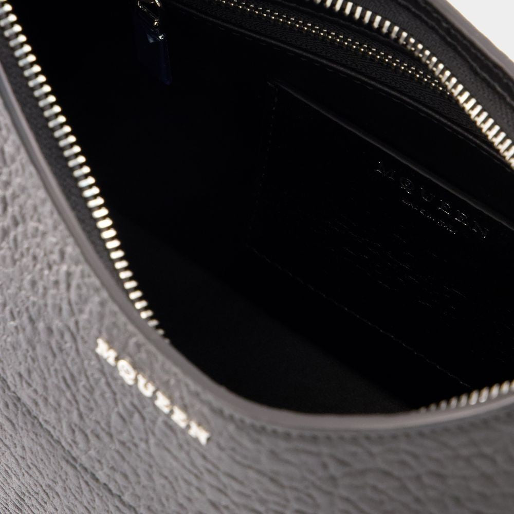 Cross Bar Purse - Leather - Black/Silver