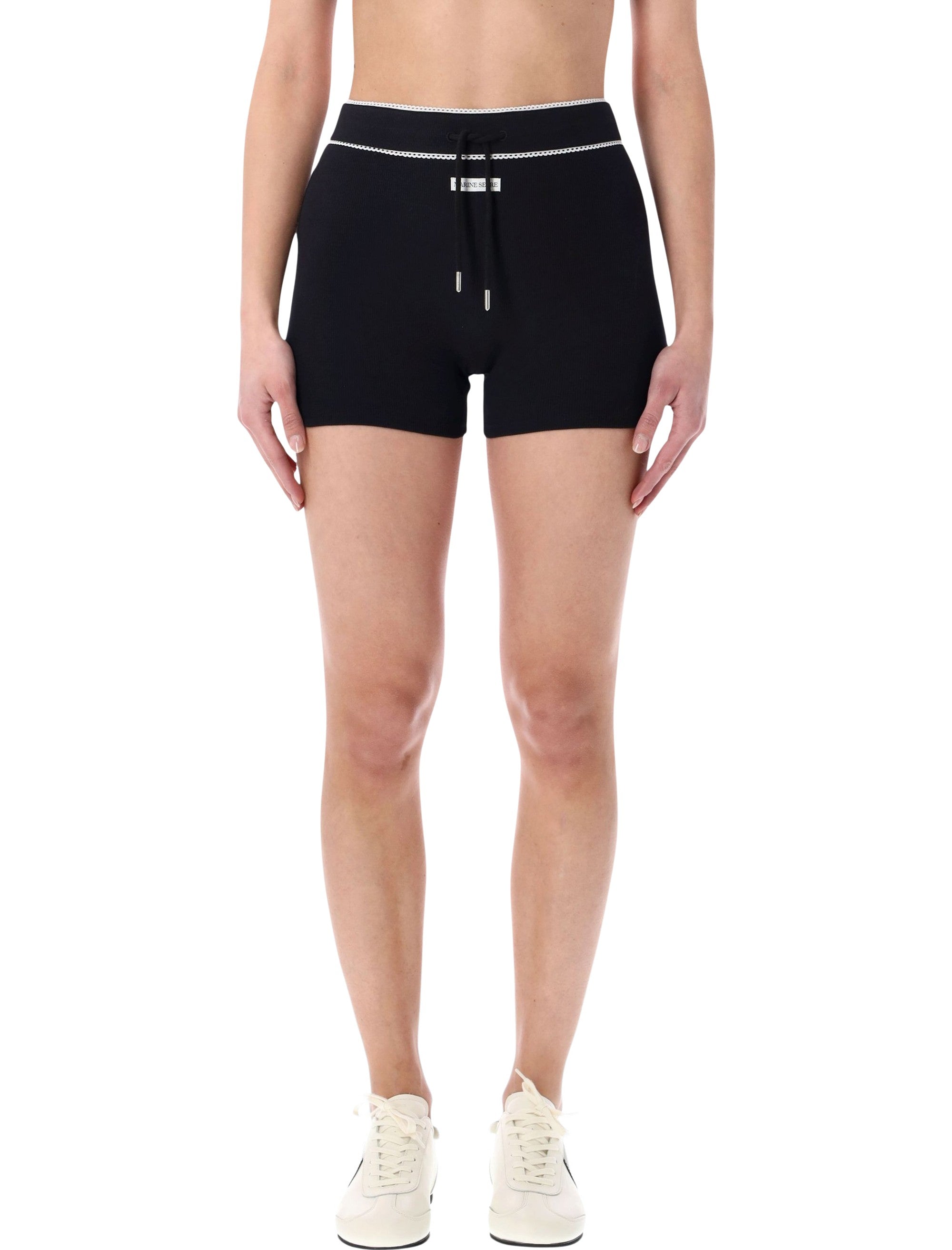 Ribbed Drawstring Shorts