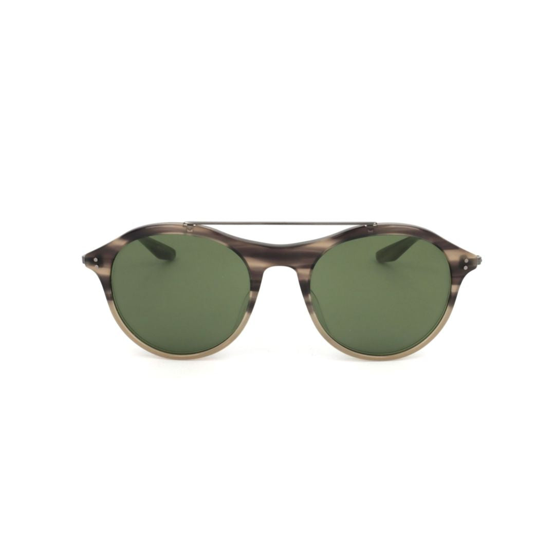 Bp0035 522ea Rounded Tortoiseshell Sunglasses with Green-Tinted Lenses