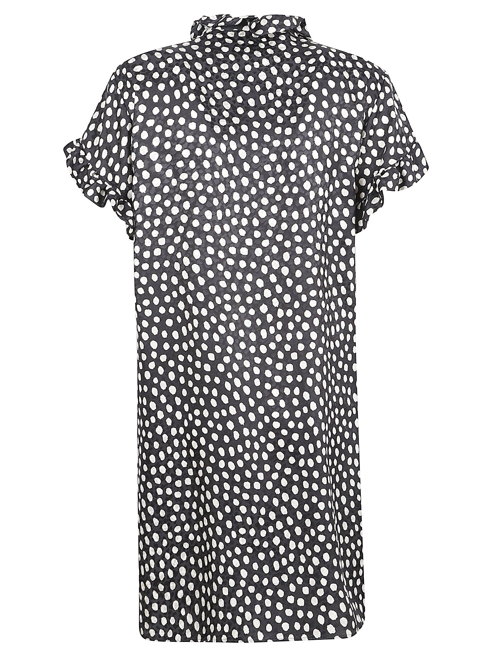 V-Neck Mini Dress in Silk Jacquard