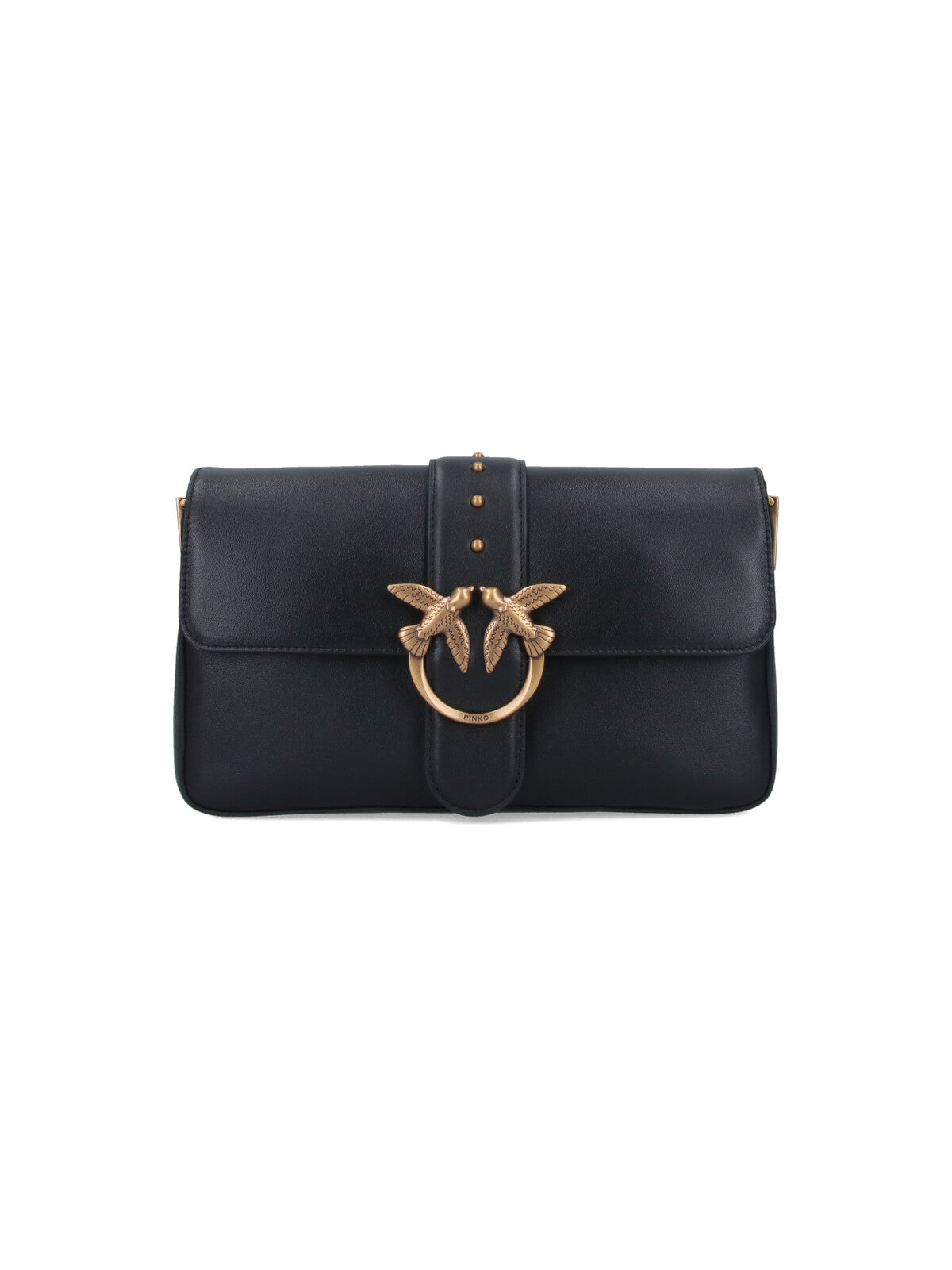 Rectangular Structured Black Bag With Detachable Shoulder Strap