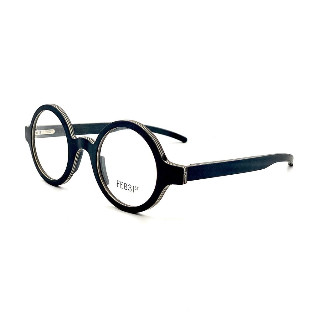Callisto Round Wooden Eyeglasses With Polished Finish