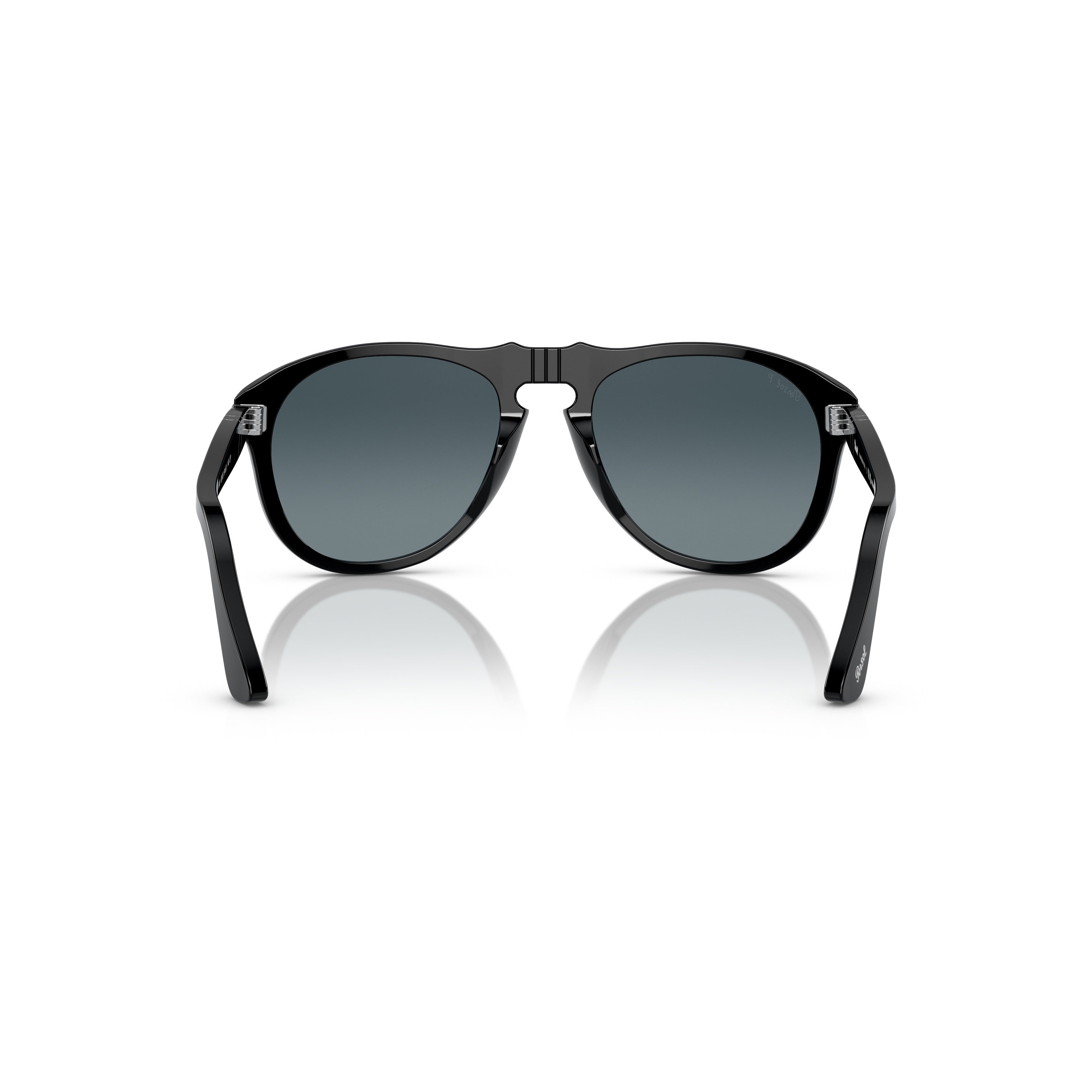 0po0649 Classic Aviator Sunglasses with Glossy Black Frame