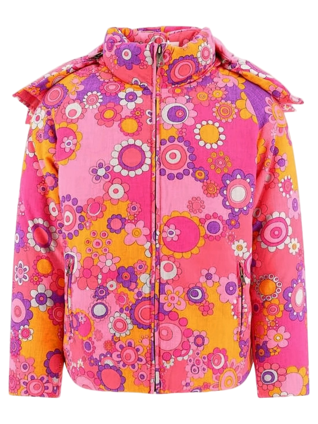 Psychedelic Floral Pattern Padded Jacket