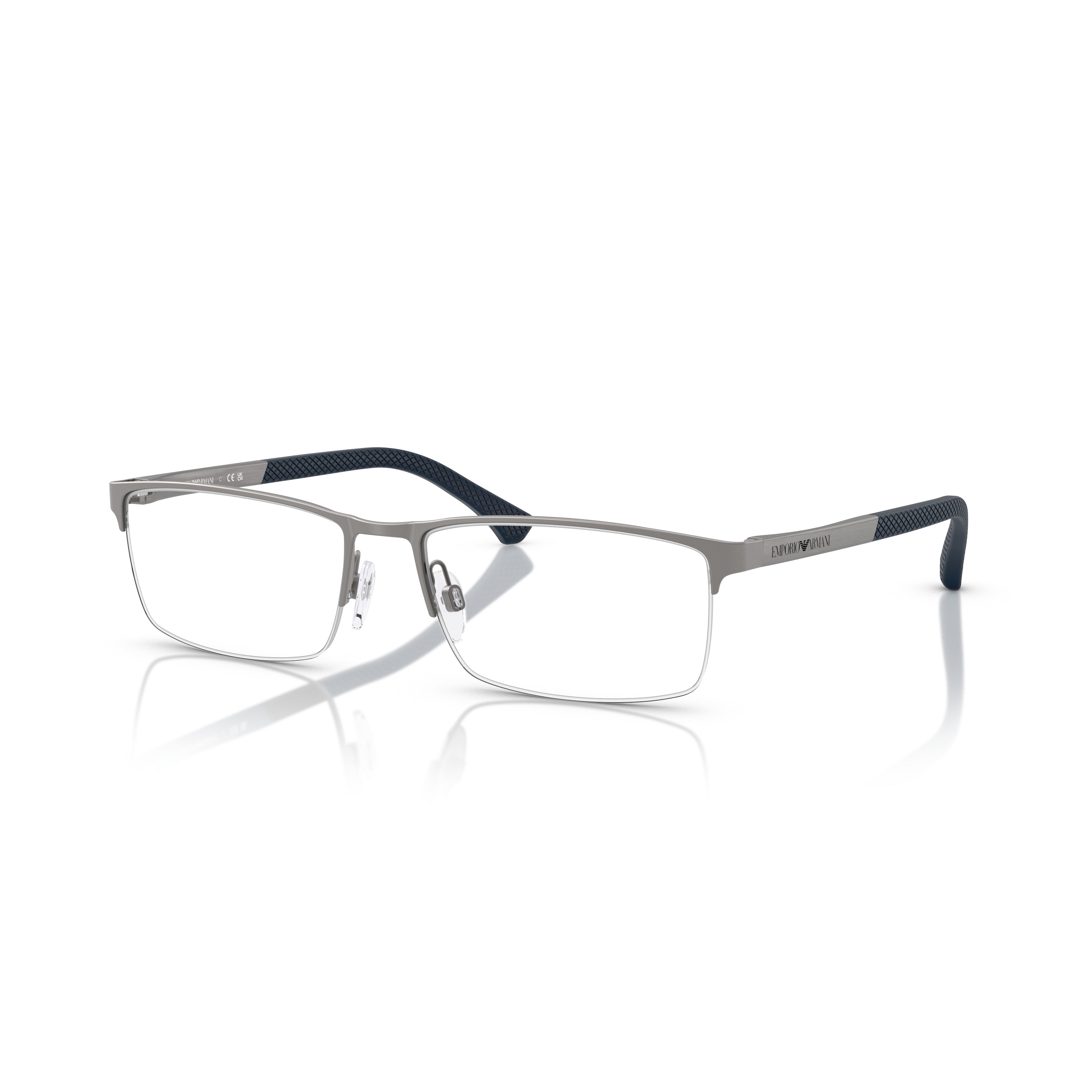 0ea1041 Rectangular Metal Frame Eyeglasses with Textured Tips