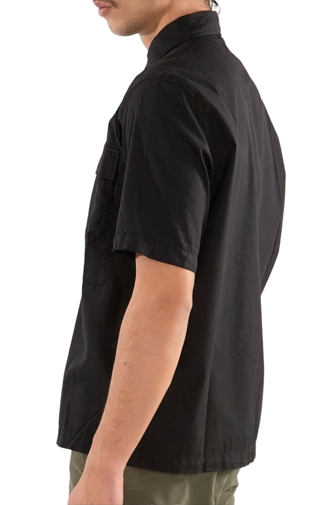 Boxy Fit Short-Sleeve Shirt with Classic Collar
