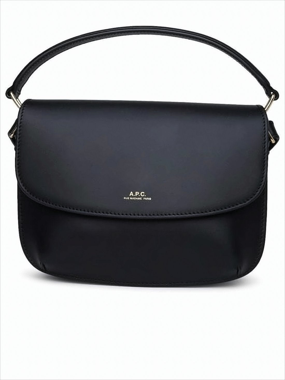 Structured Flap Shoulder Bag in Smooth Cow Leather