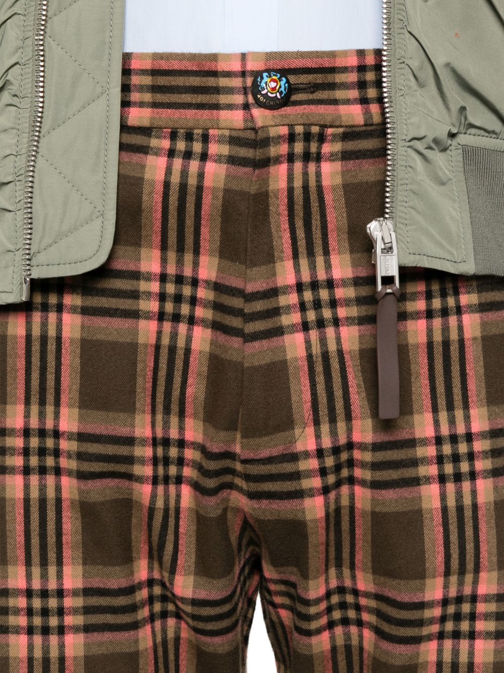 Cropped Brown Check Trousers