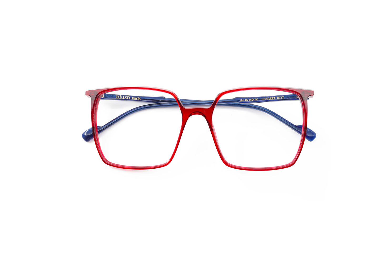 Caroline Abram Cabaret Transparent Red Acetate Square Eyeglasses