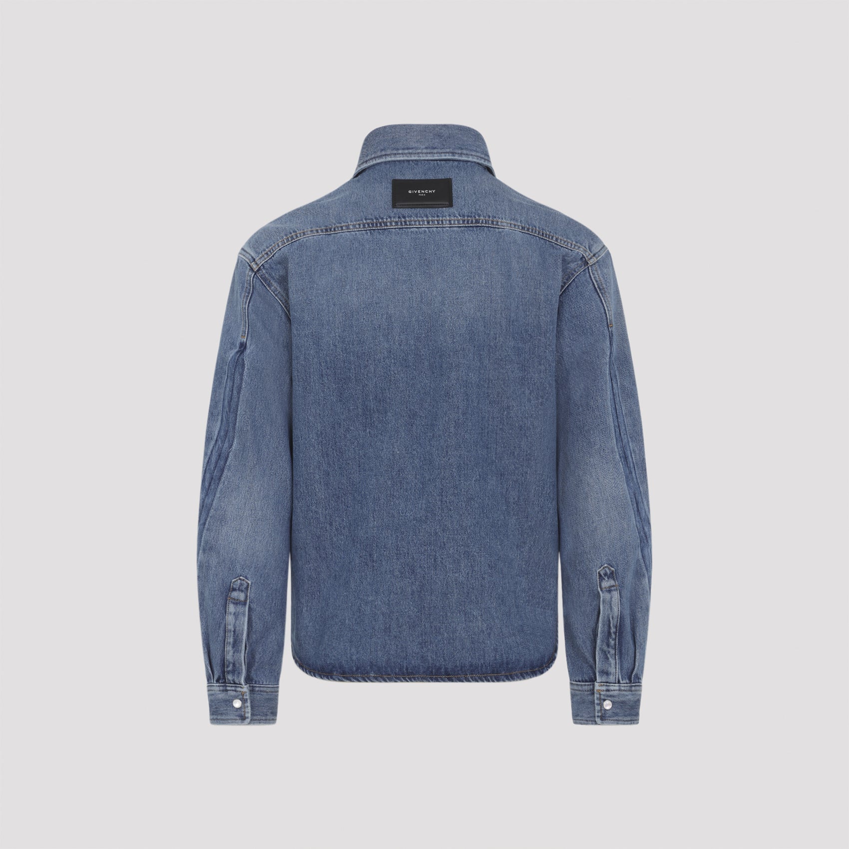 Denim Blue Casual Shirt With Button-Down Front