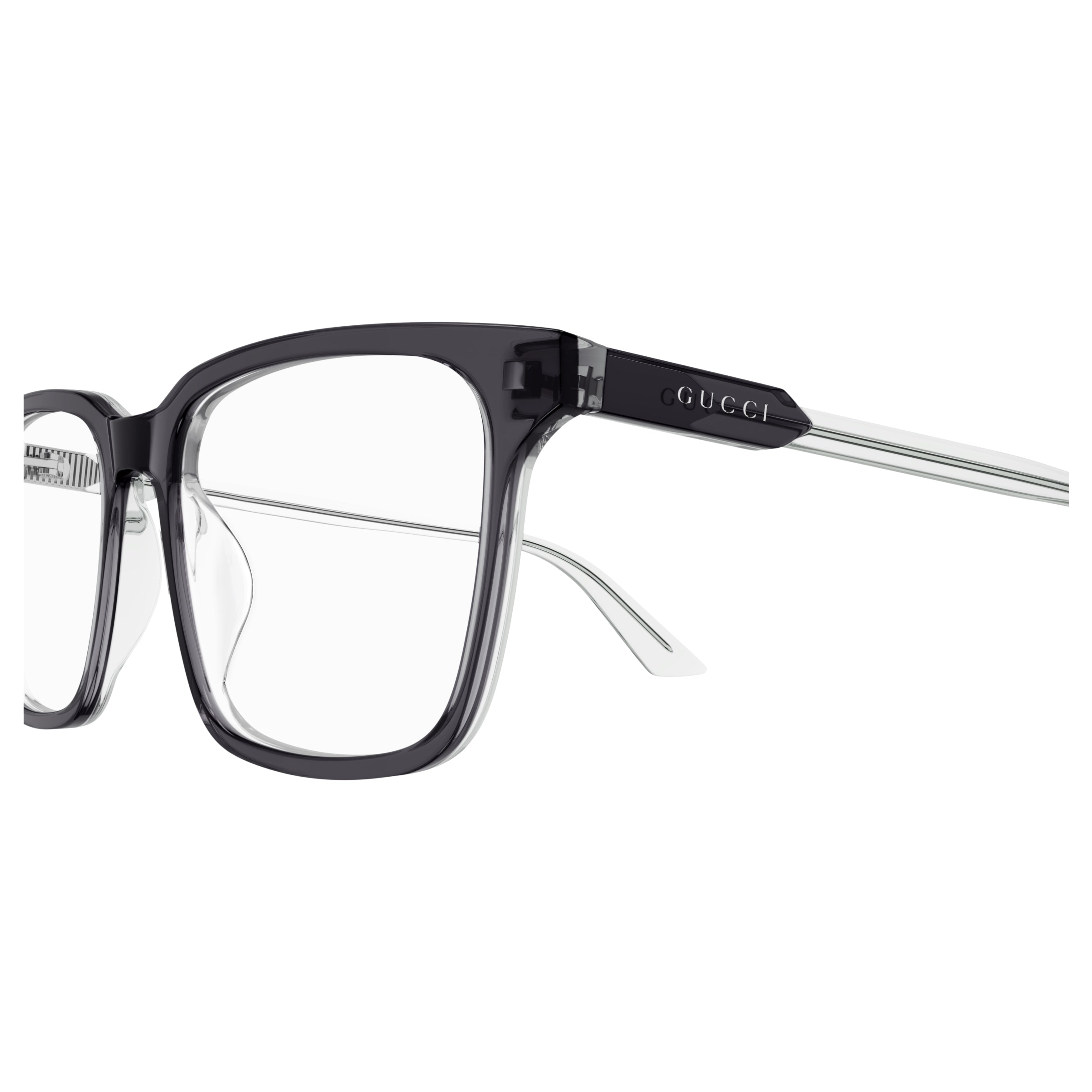 Gg1120oa Translucent Dark Grey Square Frame Eyeglasses