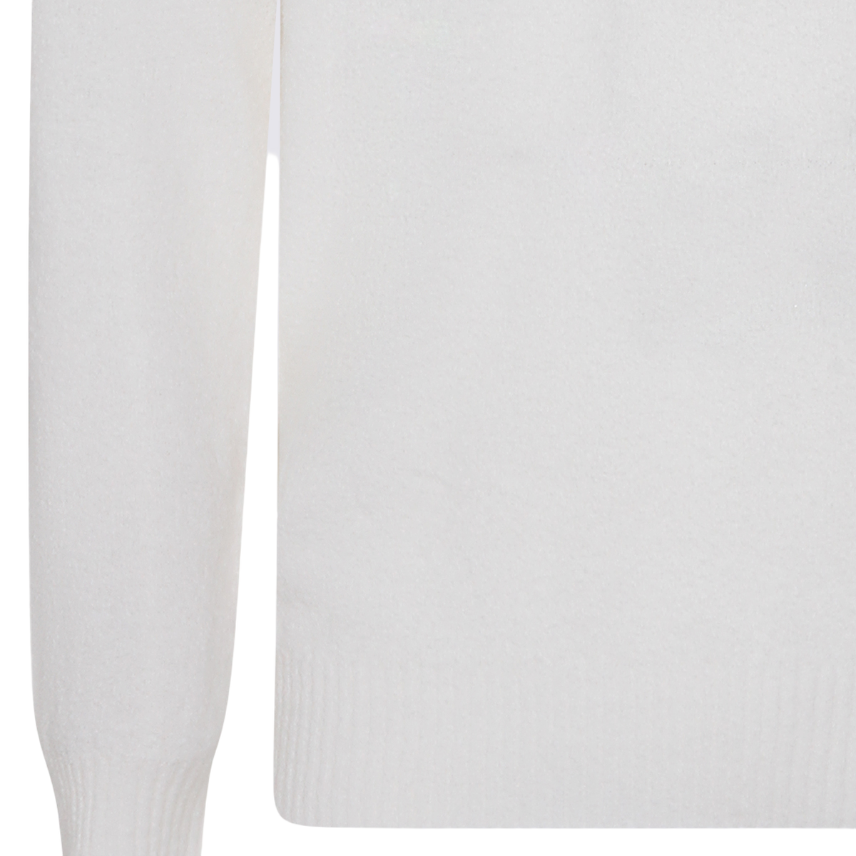 Minimalist White Sweater with Ribbed Detailing