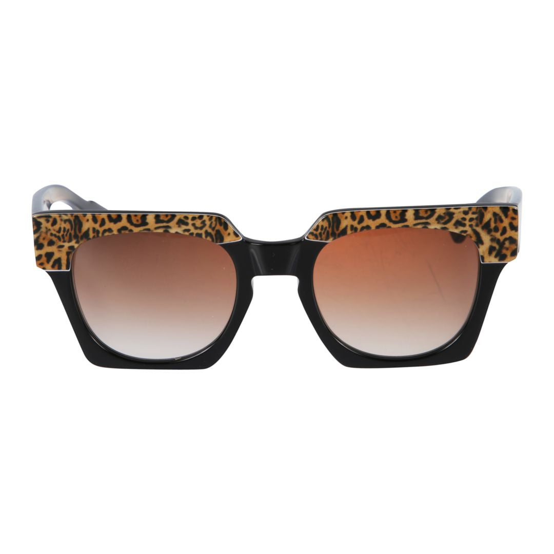 Portofino/N Bold Leopard Print Accent Square Frame Sunglasses