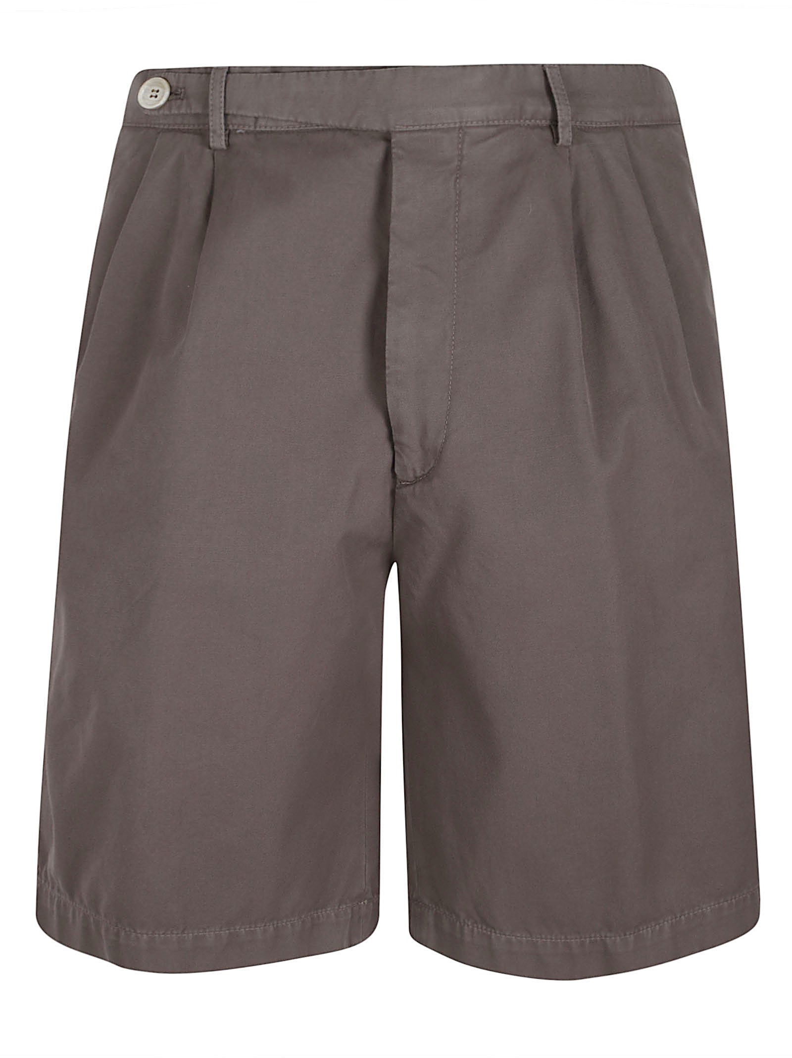 Tailored Brown Cotton Shorts with Refined Details