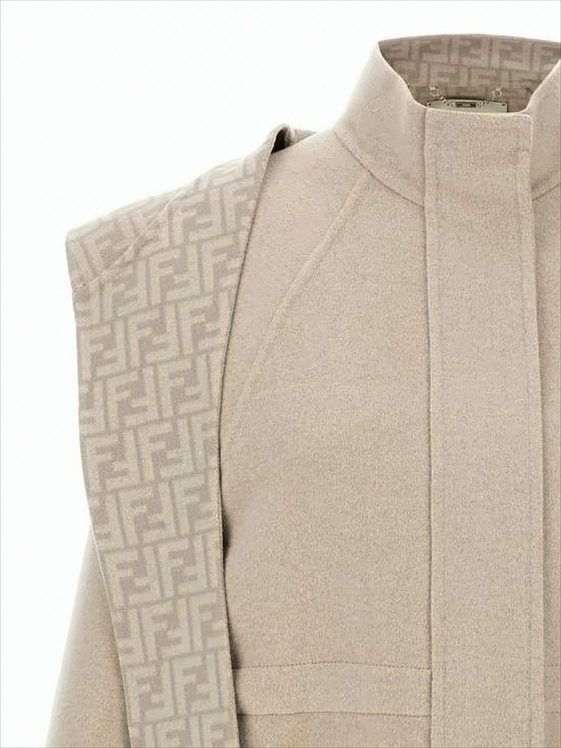 Structured Boxy Beige Wool Fendi Coat