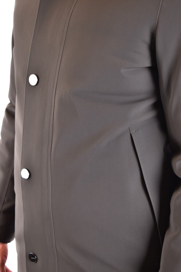 Matte Finish Green Down Jacket With Hood