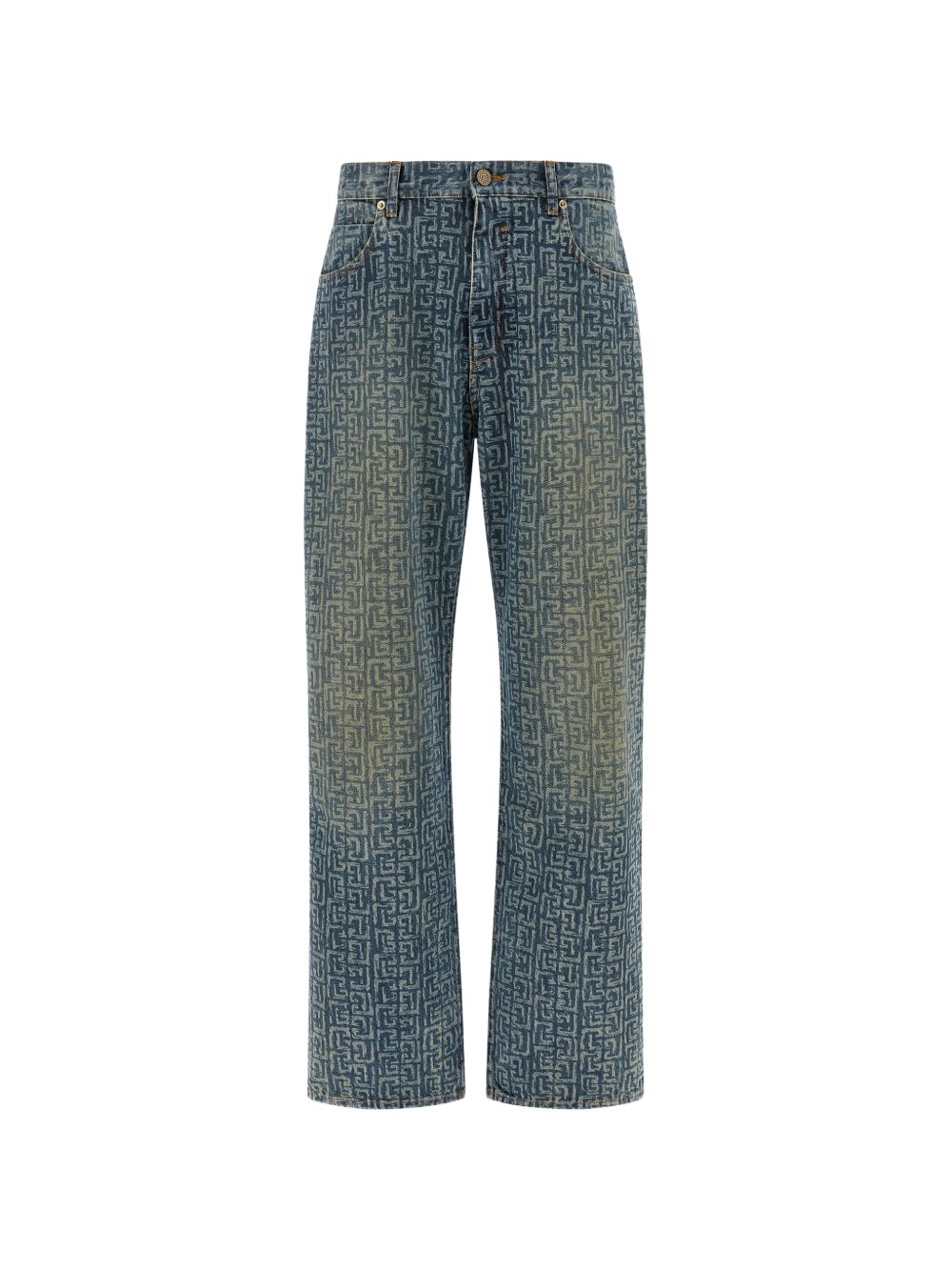 Monogram Print Denim Jeans