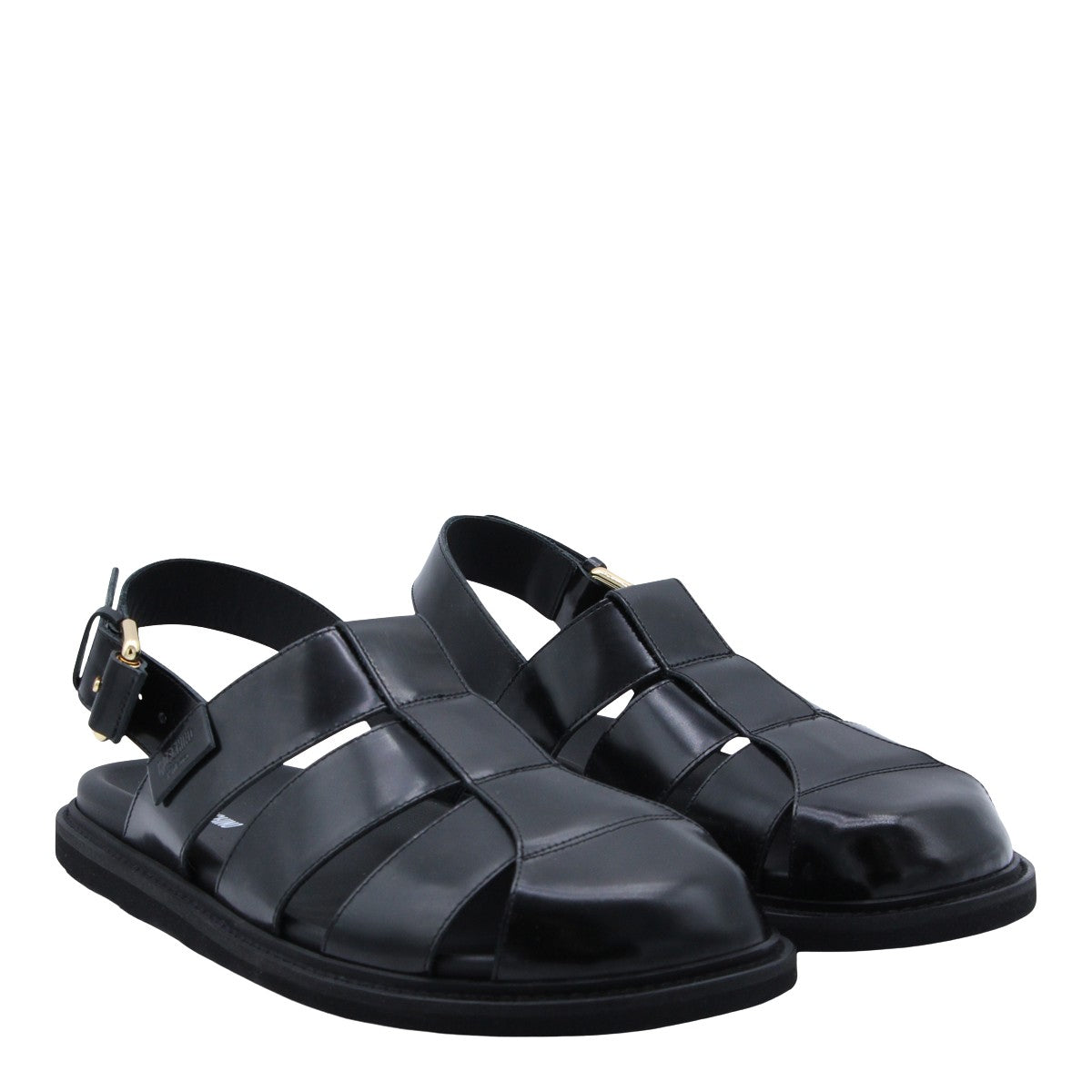 Cage-style Black Sandals