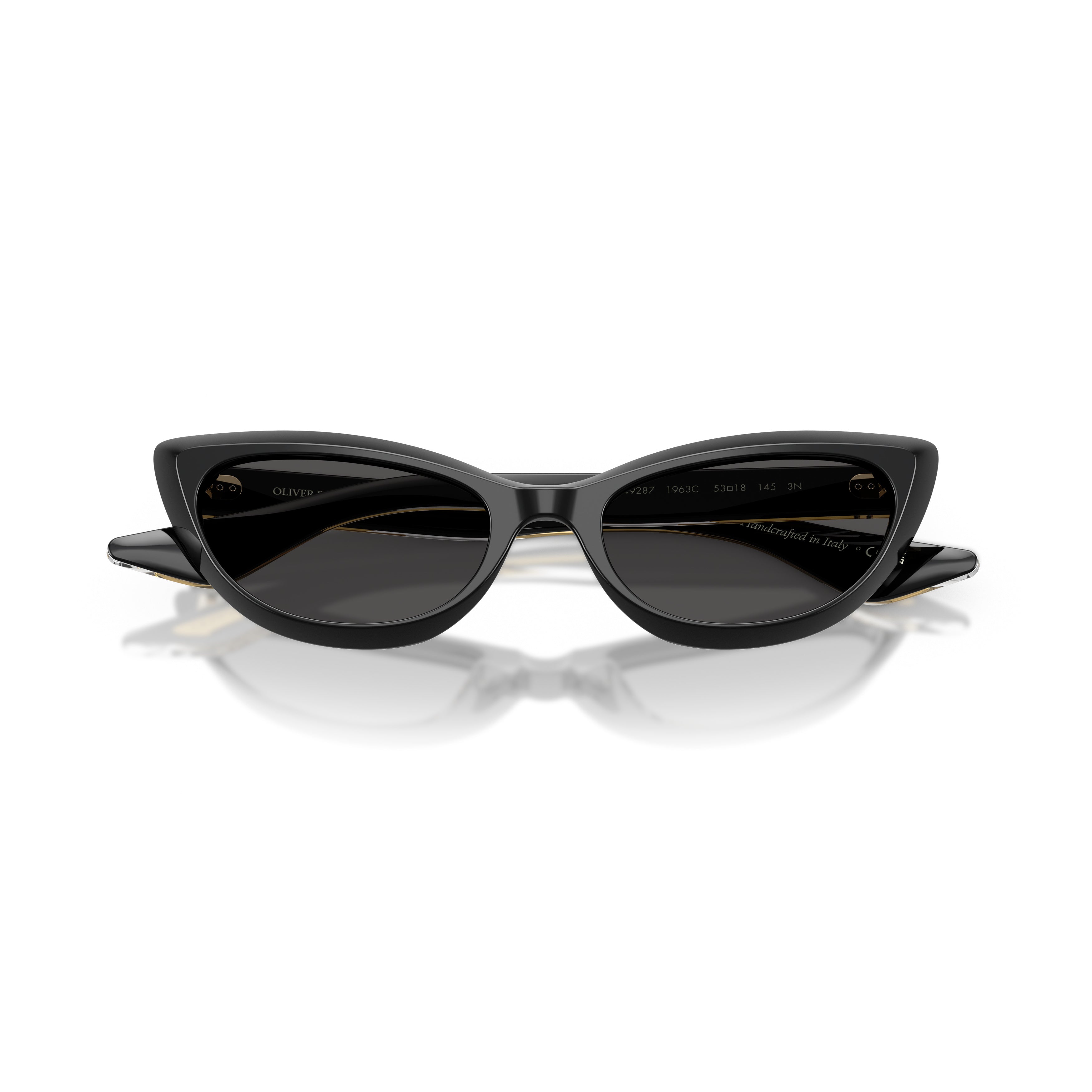 0ov5621su Cat-Eye Sunglasses with Glossy Black Acetate Frame