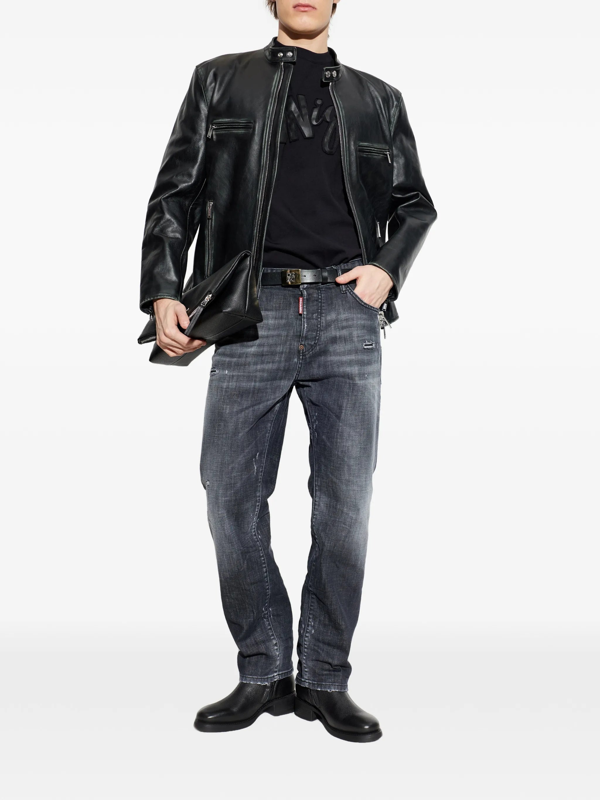 Relaxed Fit Faded Black Denim Jeans
