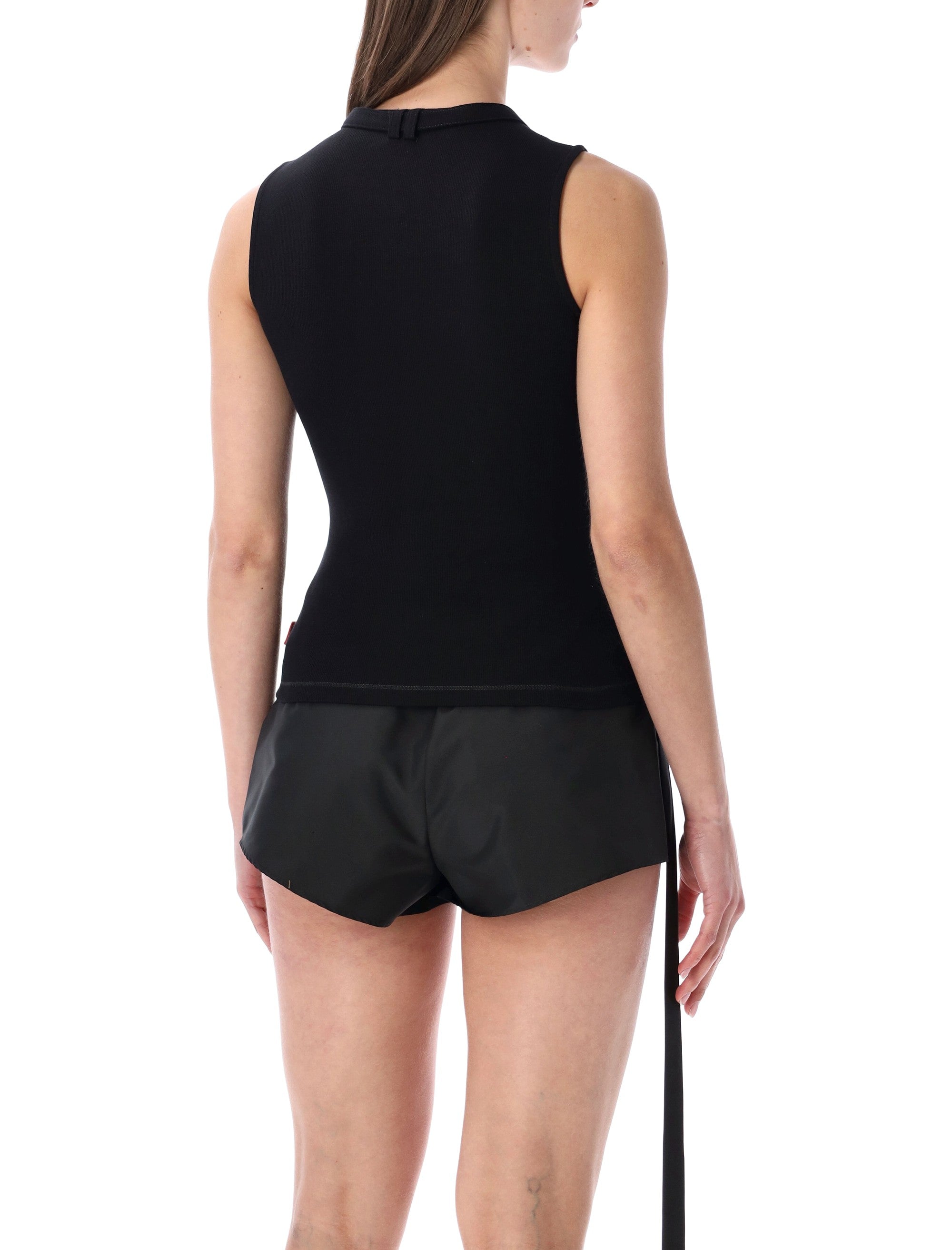 T-Iara Sleeveless Ribbed Cotton Top