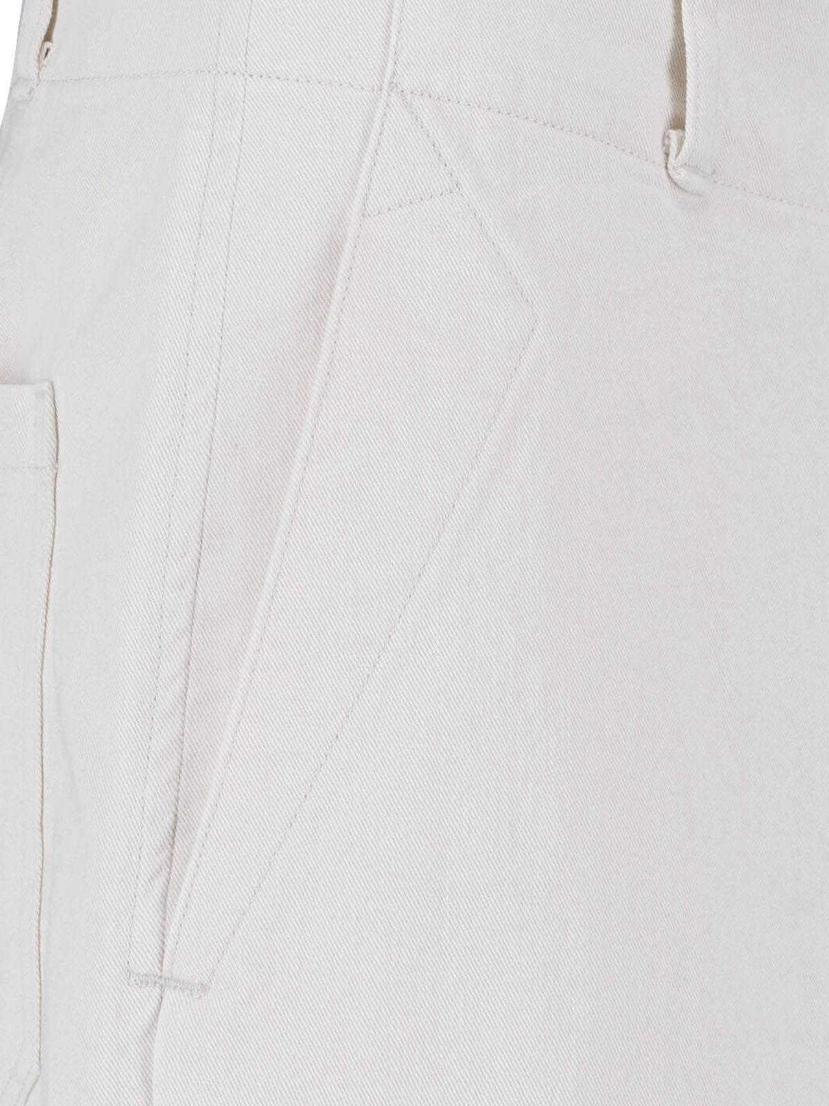 White Water-Repellent Cotton Drill Trousers
