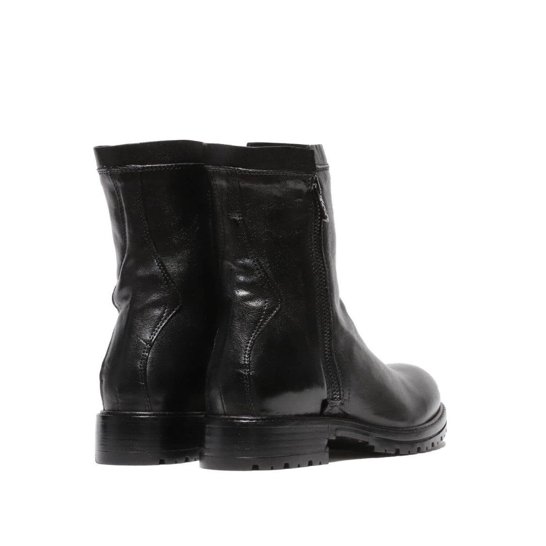 Black Leather Ankle Boots