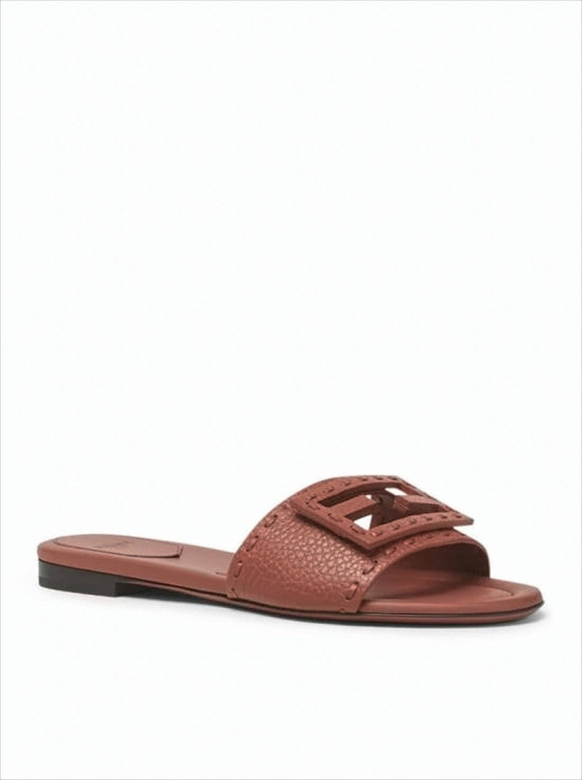 Cut-Out Geometric Design Calf Leather Sandals