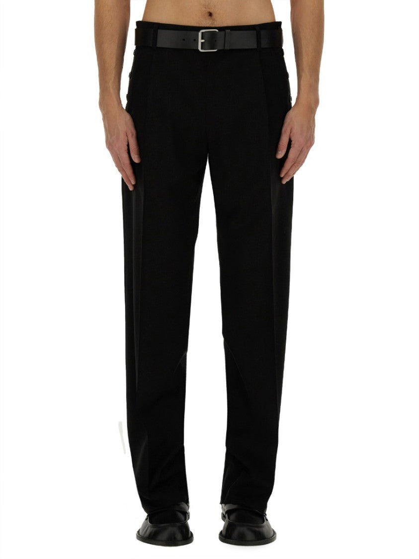 Regular Fit Black Wool Pants